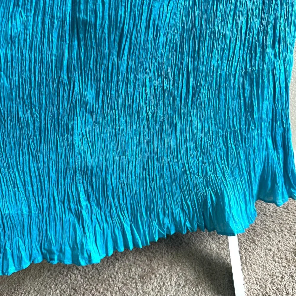 Chadwick's Vintage Blue Crinkle Maxi Mermaid Skirt